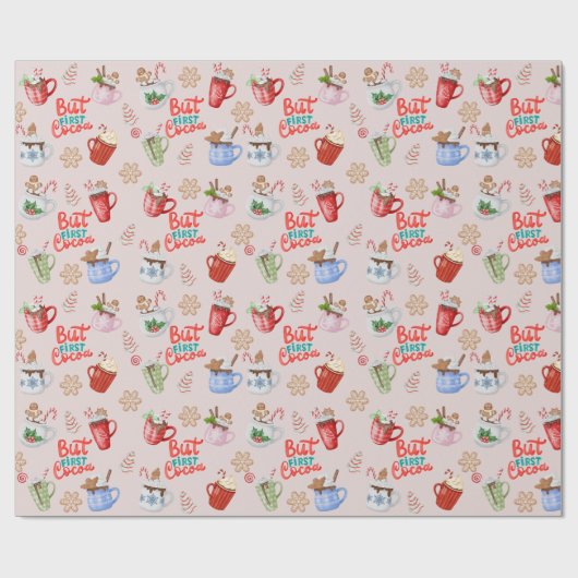 Hot Cocoa Themed, Christmas Cadeaupapier (Vlak)