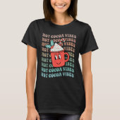 Hot Cocoa Vibes Retro Christmas Peppermint Hot Cho T-shirt (Voorkant)