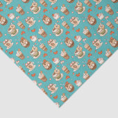 Hot Cocoa Winter Drink groen achtergrondpatroon Tissuepapier (Detail)