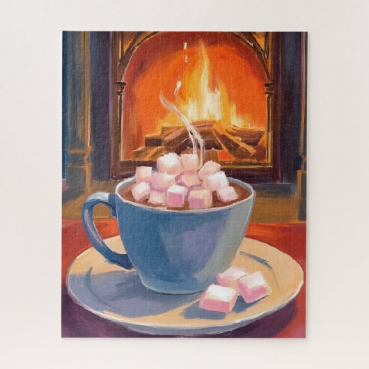 Hot Cocoa Winter Fireplace Legpuzzel (Verticaal)