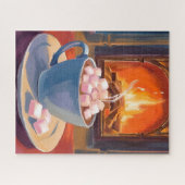 Hot Cocoa Winter Fireplace Legpuzzel (Horizontaal)