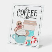 Hot Coffee Bar voetstuk teken Reclamebord Met Voetstuk (Voorkant)
