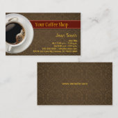 Hot Coffee Damask Brown Visitekaartje (Voorkant / Achterkant)