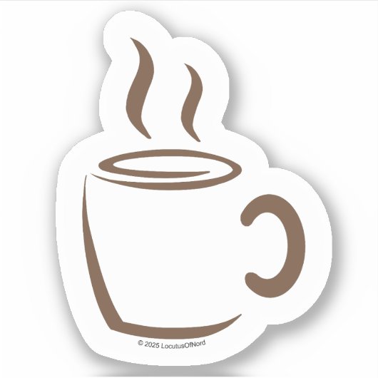 Hot Coffee Minimalist Sticker (Voorkant)