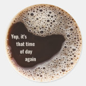 Hot Coffee Ronde Sticker (Voorkant)