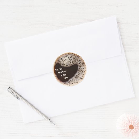 Hot Coffee Ronde Sticker (Envelop)