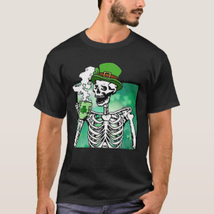 Hot-Coffee Skelet St. Patricks Day Lucky Latte Gr T-shirt