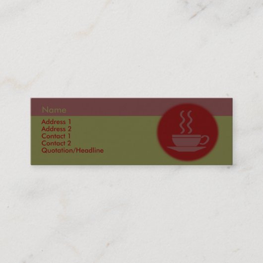 Hot-Coffee-Visitekaartje Mini Visitekaartje (Voorkant)