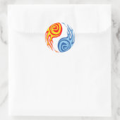 Hot & Cold - Fire & Water Yin Yang Tattoo Ronde Sticker (Tas)