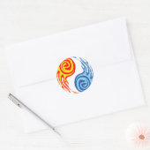Hot & Cold - Fire & Water Yin Yang Tattoo Ronde Sticker (Envelop)