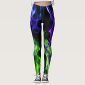 Hot-Colorful Fire Flame Smoke Leggings (Voorkant)
