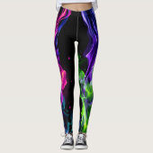 Hot-Colorful Fire Flame Smoke Leggings (Voorkant)