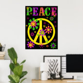 Hot Colors Peace-Poster Poster (Thuiskantoor)