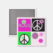 Hot Colours Peace T-shirts en geschenken Magneet (Voorkant / Achterkant)