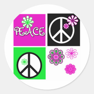 Hot Colours Peace T-shirts en geschenken Ronde Sticker