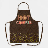 Hot Cookie Alphabet Damask Gold Confetti Schort (Voorkant)