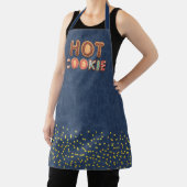 Hot Cookie Alphabet Faux Denim Gold Confetti Schort (Insitu)