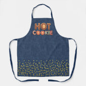 Hot Cookie Alphabet Faux Denim Gold Confetti Schort (Voorkant)