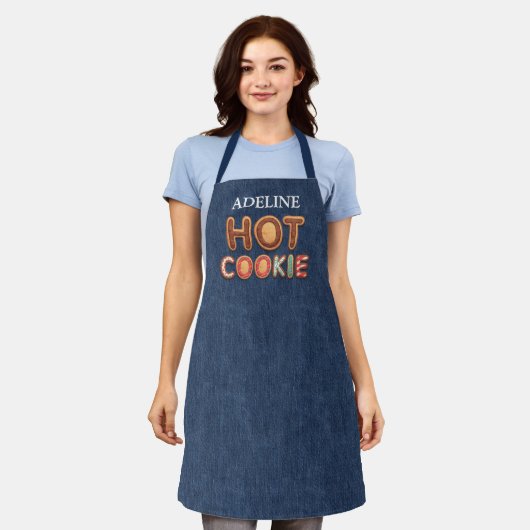 Hot Cookie Alphabet Faux Denim Schort (Gedragen)