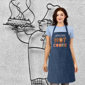 Hot Cookie Alphabet Faux Denim Schort