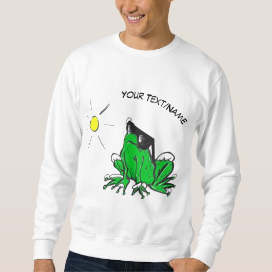 Hot & Cool Frog Cartoon. Naam/Tekst Sweatshirt (Voorkant)