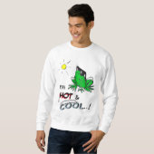 Hot & Cool Frog Cartoon. sweatshirt (Voorkant volledig)