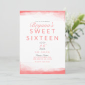 Hot Coral Bright Waterverf Moderne grafische kaart (Staand voorkant)