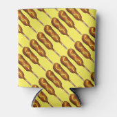 Hot Corn Dog Corndog Geel Mosterd Junk Food Blikjeskoeler (Voorkant)