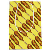 Hot Corn Dog Corndog Geel Mosterd Junk Food Medium Cadeauzakje (Voorkant)
