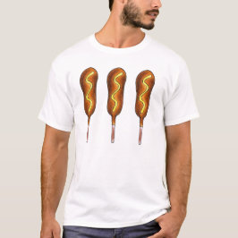 Hot-corn-honden met Mustard Fried Fair Food Hotdog T-shirt
