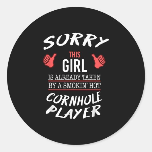 Hot Cornhole Speler Grappig Ronde Sticker (Voorkant)