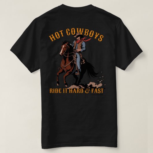 Hot Cowboys | Heren | Black | T-Shirt (Design achterkant)