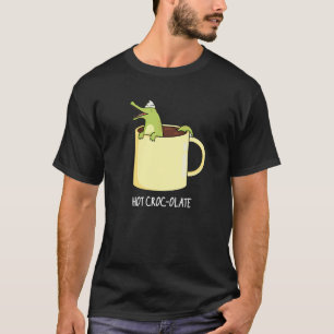 Hot Croc-colate Funny Crocodile Pun Dark BG T-shirt