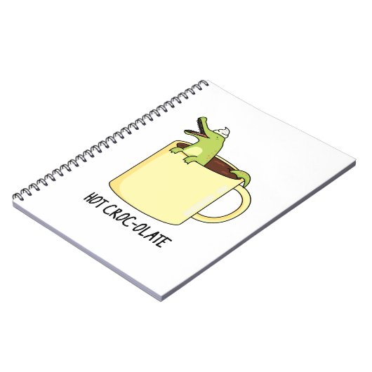 Hot Croc-colate Funny Crocodile Pun Notitieboek (Linkerzijde)