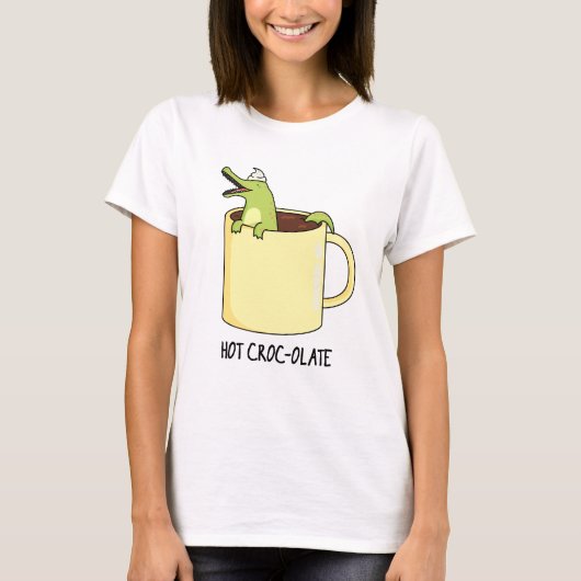 Hot Croc-colate Funny Crocodile Pun T-shirt (Voorkant)