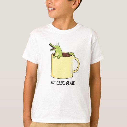 Hot Croc-colate Funny Crocodile Pun T-shirt (Voorkant)