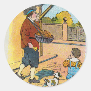 Hot-cross broodjes, Moeder Gans Kwekerij Rhyme Afb Ronde Sticker