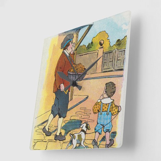 Hot-cross broodjes, Moeder Gans Kwekerij Rhyme Afb Vierkante Klok (Hoek)