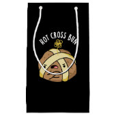Hot Cross Bun Funny Food Pun Dark BG Klein Cadeauzakje (Voorkant)