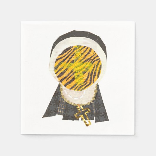 Hot Cross Bun Nun Napkins Servet (Voorkant)