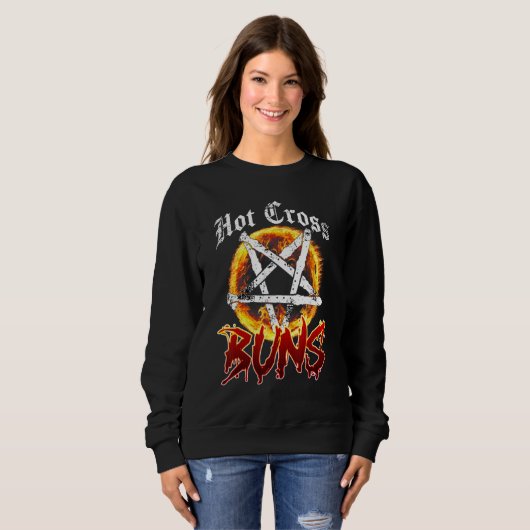 Hot Cross Bundels Retro Fire Graphic Trui (Voorkant volledig)