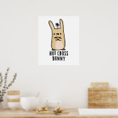 Hot Cross Bunny Funny Angry Rabbit Pun Poster (Keuken)