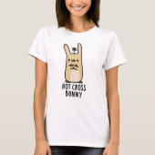 Hot Cross Bunny Funny Angry Rabbit Pun T-shirt (Voorkant)