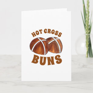 Hot Cross Buns British Food Baking Easter Pastry Kaart