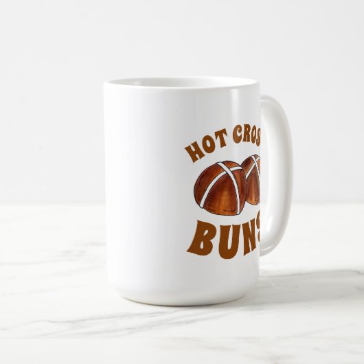 Hot Cross Buns British Food Baking Pastry Bakery Koffiemok (Voorkant rechts)