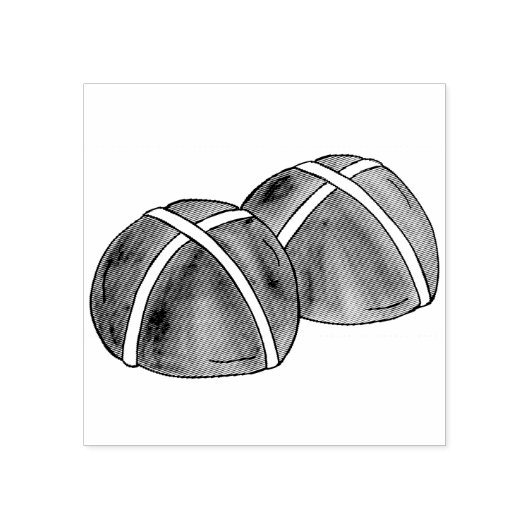 Hot Cross Buns British Food Baking Pastry Bakery Rubberstempel (Afrduk)