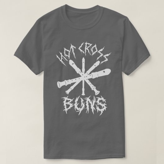 Hot Cross Buns Funny Recorder Music Ironic Heavy M T-shirt (Design voorkant)
