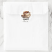 Hot Cup Koffiewinkel Cafe Business Ronde Sticker (Tas)