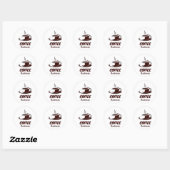 Hot Cup Koffiewinkel Cafe Business Ronde Sticker (Vel)