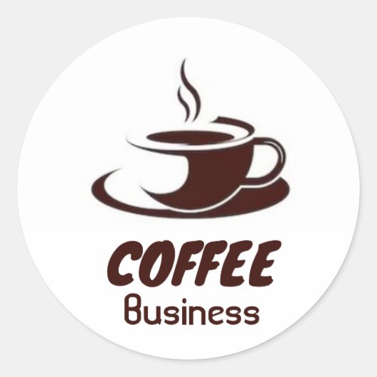 Hot Cup Koffiewinkel Cafe Business Ronde Sticker (Voorkant)